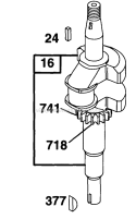 Crankshaft Diagram and Parts List for 095902-0115-01  Briggs and Stratton Engine